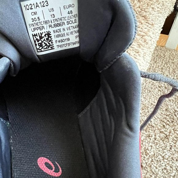 Asics Men's Red Synthetic Fiber/Leather Upper Sneakers. - Picture 13 of 13